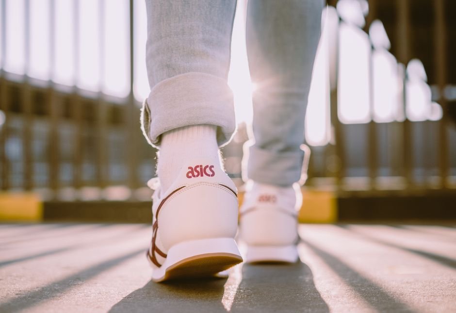 ASICS walking shoe with a cushioned heel