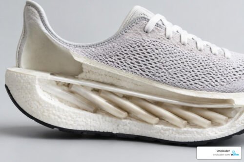 cross section of adidas long run midsole showing EnergyRods and Lightstrike Pro foam