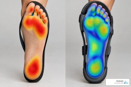 Flat sandal vs contoured orthotic sandal foot pressure distribution