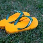 zero drop flip flops on a sunlit trail