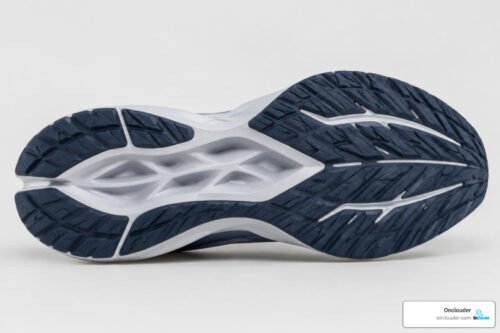 Novablast sole showing trampoline pod geometry and rubber traction