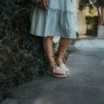 woman wearing comfortable shoes with a wide toe box