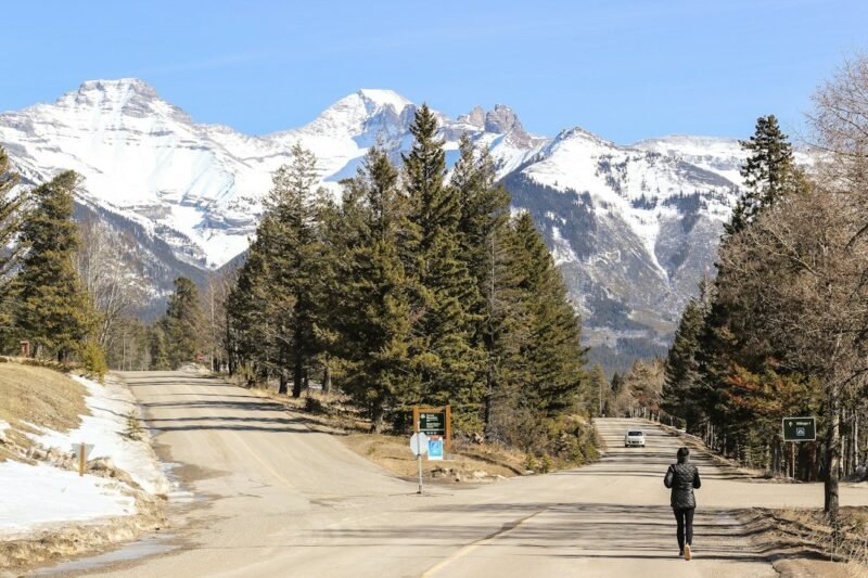 runner on a scenic road