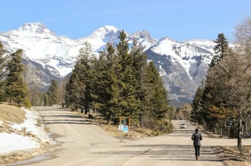 runner on a scenic road