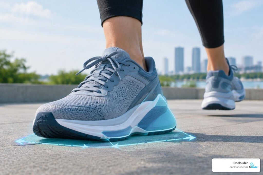 ASICS dynamic stability geometry and wide base platform